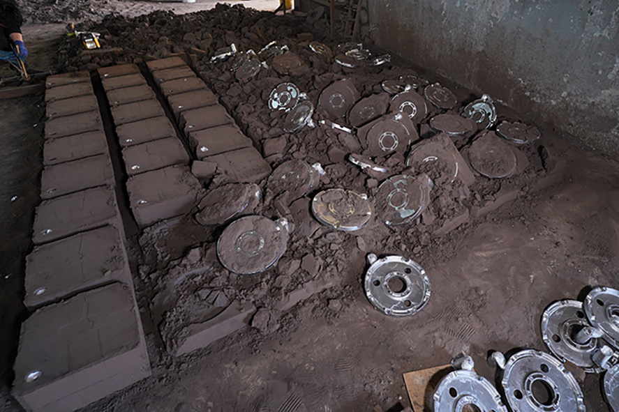 The process of sand casting